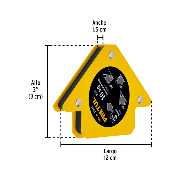 28242 - Escuadra magnética 3' para soldar, capacidad 10 kg, PRETUL