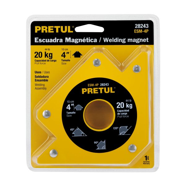 28243 - Escuadra magnética 4' para soldar, capacidad 20 kg, PRETUL