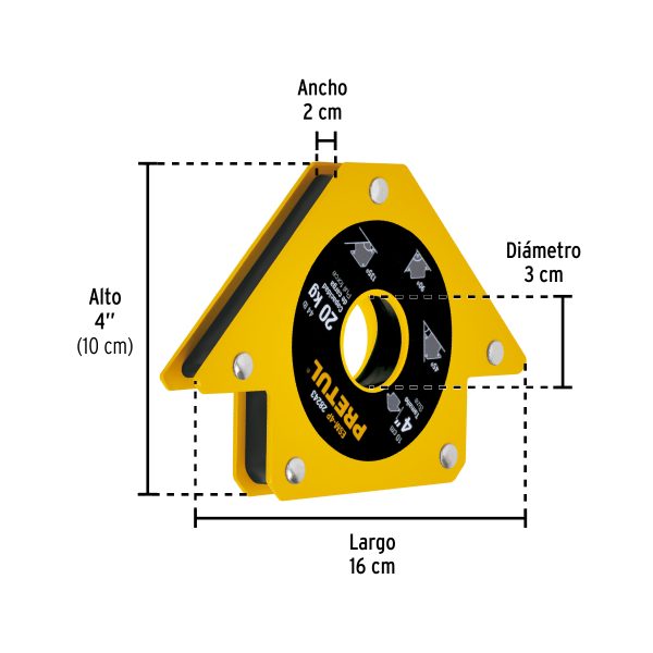 28243 - Escuadra magnética 4' para soldar, capacidad 20 kg, PRETUL