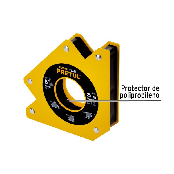28244 - Escuadra magnética 5' para soldar, capacidad 25 kg, PRETUL