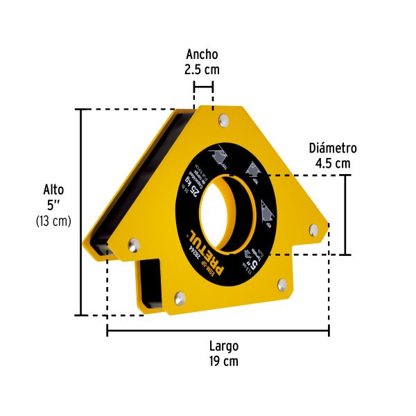 28244 - Escuadra magnética 5' para soldar, capacidad 25 kg, PRETUL