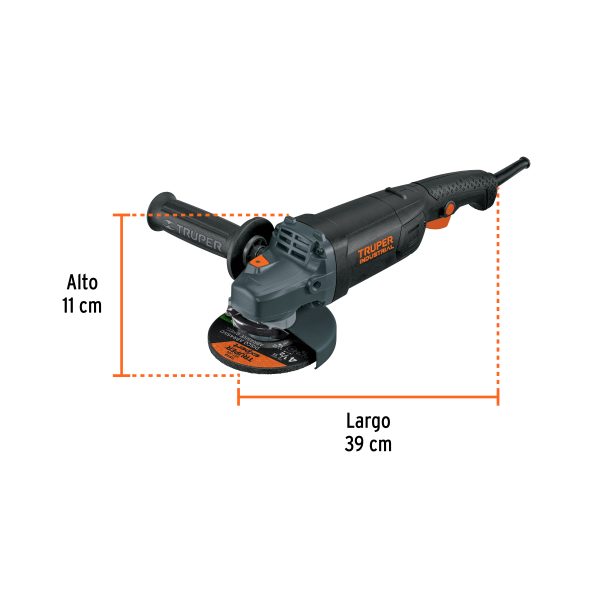 12873 - Esmeriladora angular 4-1/2', 1250W, TRUPER INDUSTRIAL