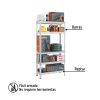 29021 - Estante metálico 5 repisas MDF cap. 35 Kg,150x30x75, PRETUL