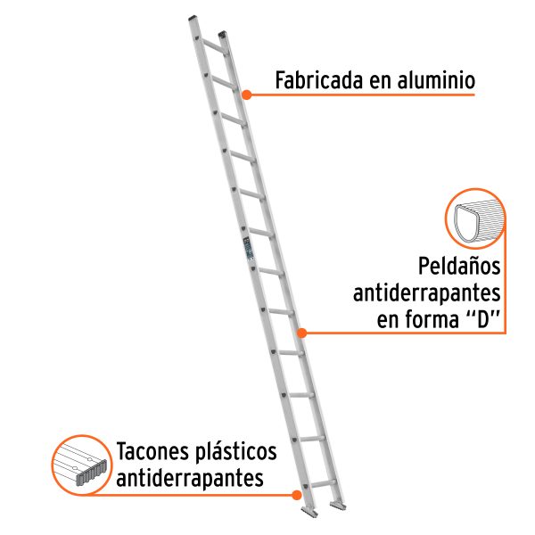 103726 - Escalera recta, tipo III, 12 peldaños, TRUPER
