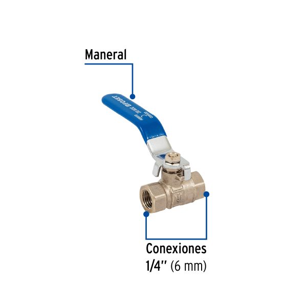 49012 - Válvula de esfera de latón, roscable 1/4', Foset