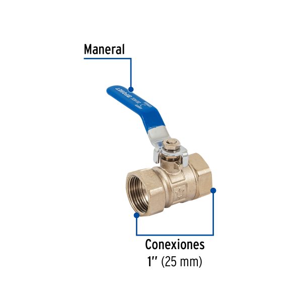 49002 - Válvula de esfera de latón, roscable 1', Foset