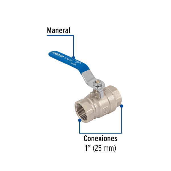 49477 - Válvula de esfera, de latón, roscable, 1', alta presión