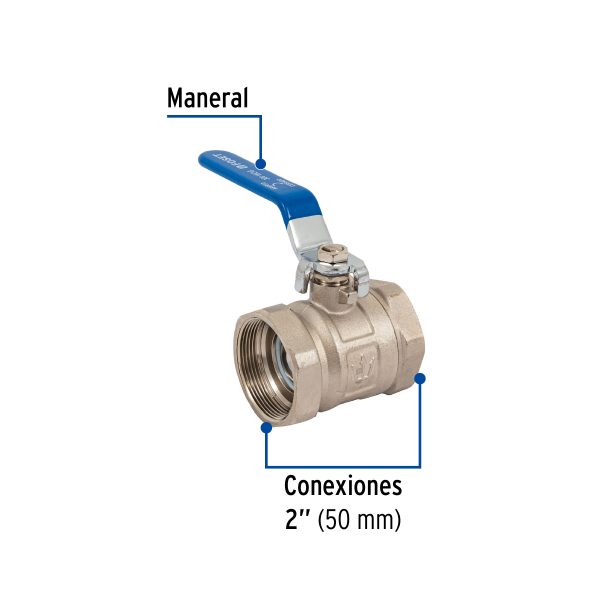 49005 - Válvula de esfera de latón, roscable 2', Foset
