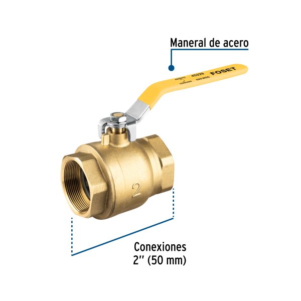 45329 - Válvula de esfera para gas, roscable, 2', alta presión
