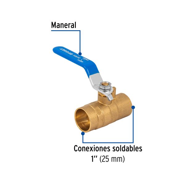 49008 - Válvula de esfera de latón, soldable 1', Foset