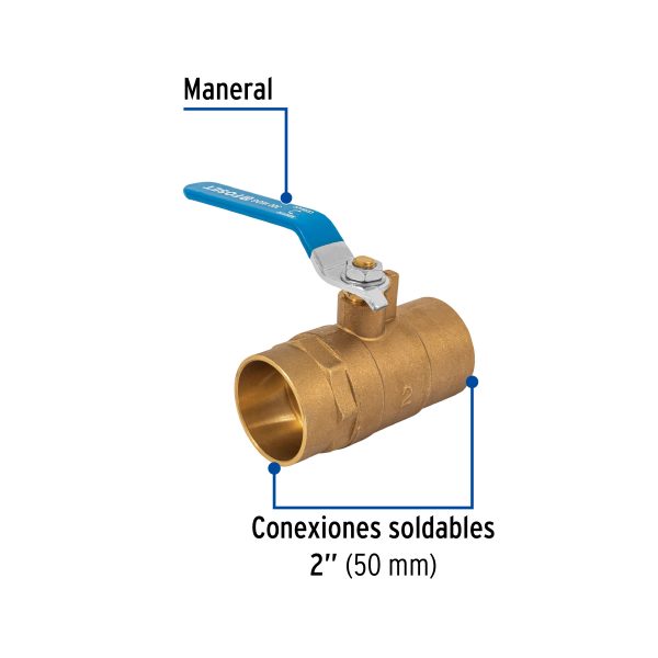 49011 - Válvula de esfera de latón, soldable 2', Foset