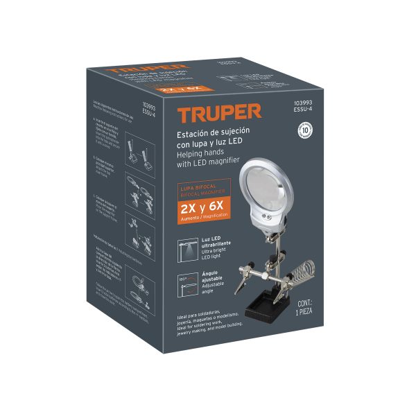 103993 - Estación de sujeción con lupa y luz LED, TRUPER