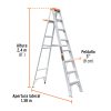 10337 - Escalera de tijera tipo II 7 peldaños y bandeja, Truper