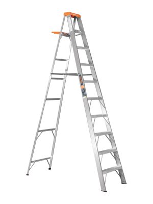 10436 - Escalera de tijera tipo II 9 peldaños y bandeja, Truper