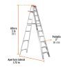 10436 - Escalera de tijera tipo II 9 peldaños y bandeja, Truper