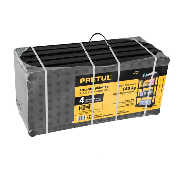 20680 - Estante plástico amplio 4 rep/cap. 35 kg, 140x44x92, Pretul