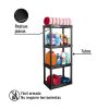 25075 - Estante plástico 4 repisas cap. 27 Kg, 123x36x56, PRETUL