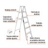 10450 - Escalera de tijera 100% aluminio tipo ll 5 peldaños, Truper