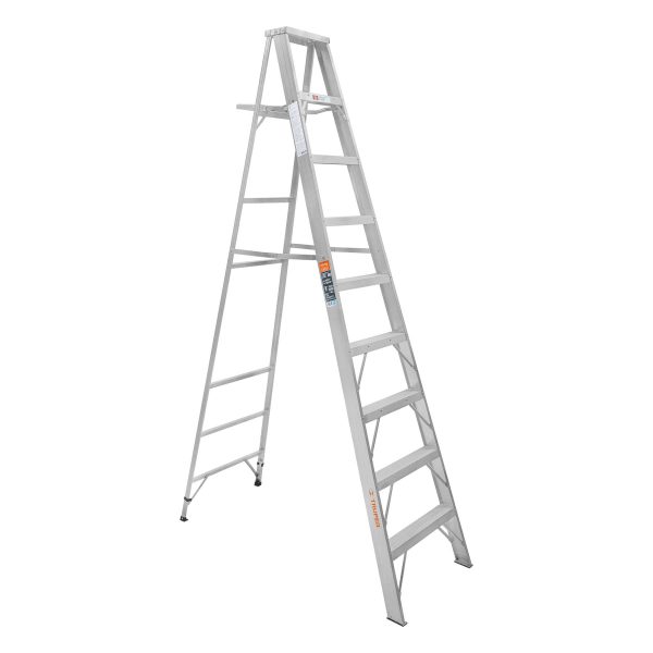 10469 - Escalera de tijera 100% aluminio tipo ll 8 peldaños, Truper