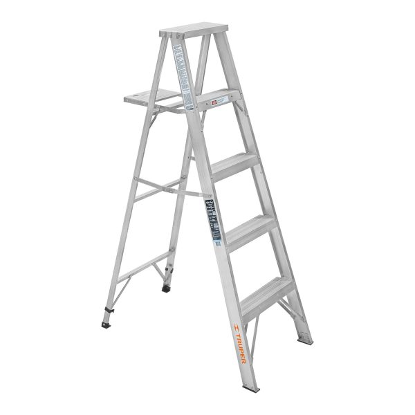 10438 - Escalera de tijera 100% aluminio tipo lll 4 peldaños, Truper