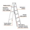 10439 - Escalera de tijera 100% aluminio tipo lll 5 peldaños, Truper