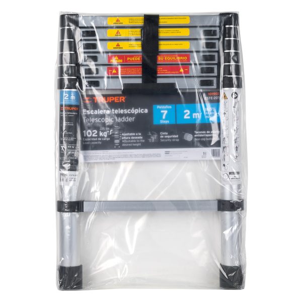 101903 - Escalera telescópica, 7 peldaños, tipo II, capacidad 102kg