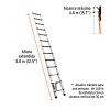 101904 - Escalera telescópica,13 peldaños, tipo II, capacidad 102kg