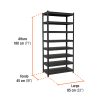 58004 - Estante metálico 8 repisas capacidad 80 Kg,180x45x85, TRUPER