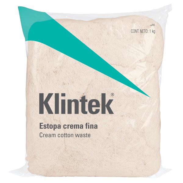 57001 - Bolsa de 1 kg de estopa color crema, KLINTEK