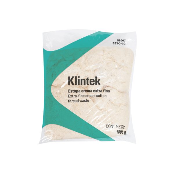 58007 - Bolsa de 1/2 kg de estopa color crema, KLINTEK