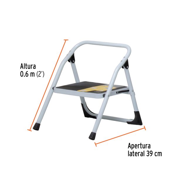 24117 - Escalera tubular, plegable, 1 peldaño, Pretul