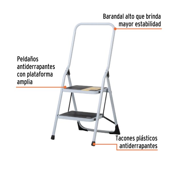 ESTU-2PBFC2.jpg 24119 - Escalera tubular, plegable, 2 peldaños con barandal, Pretul