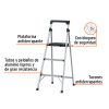 16764 - Escalera tubular plegable, 3 peldaños, aluminio, Truper