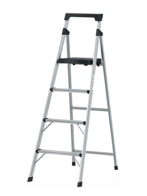 16765 - Escalera tubular plegable, 4 peldaños, aluminio, Truper