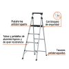 16765 - Escalera tubular plegable, 4 peldaños, aluminio, Truper