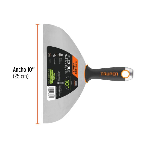 12881 - Espátula flexible 10' acero inox. mango Comfort Grip, Expert