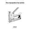 17982 - Caja con 1000 grapas 3/8'corona 11.3 mm para ET-21, Truper