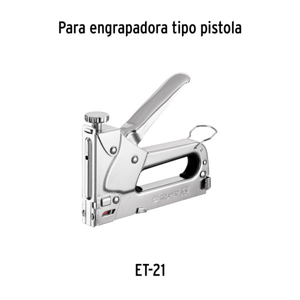 17982 - Caja con 1000 grapas 3/8'corona 11.3 mm para ET-21, Truper