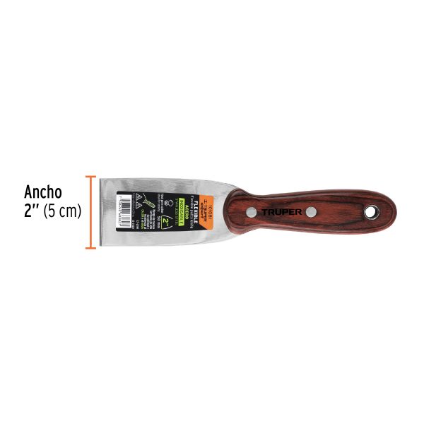 101081 - Espátula 2' acero inoxidable con mango de madera, Expert