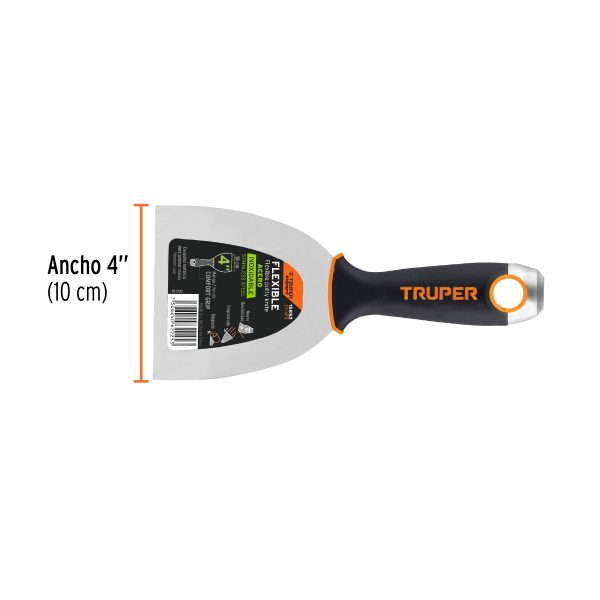 15852 - Espátula flexible 4' acero inox. mango Comfort Grip, Expert