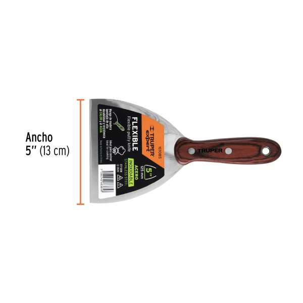 101085 - Espátula 5' acero inoxidable con mango de madera, Expert