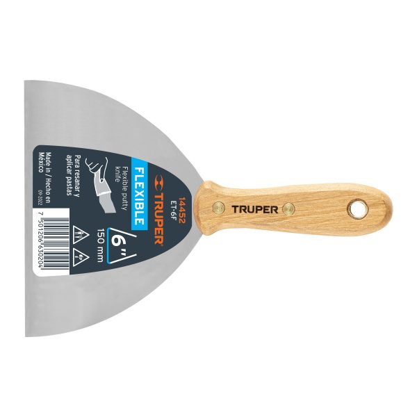 14452 - Espátula flexible 6' con mango de madera, Truper