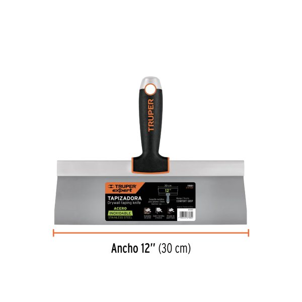 11881 - Espátula tapizadora de 12' acero inoxidable, Truper Expert