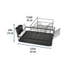 47502 - Escurridor negro de acero con 2 niveles para trastes, grande