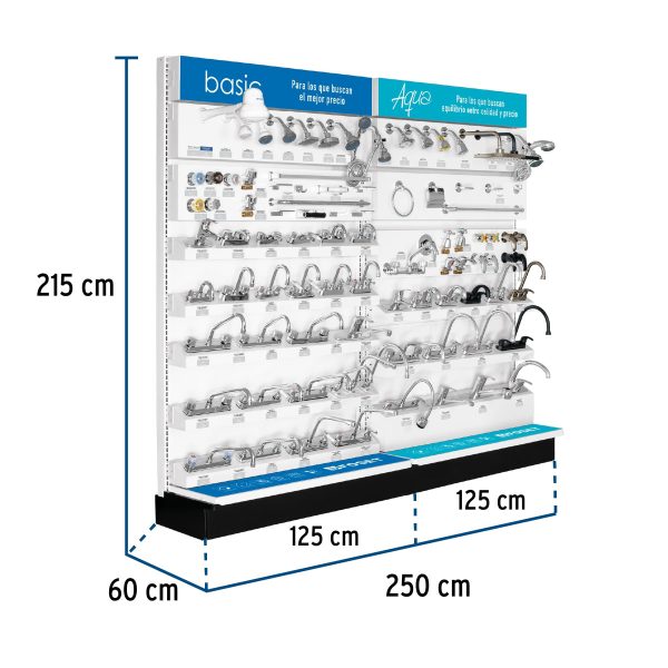 55980 - Exhibidor tipo góndola, Foset Basic/Aqua