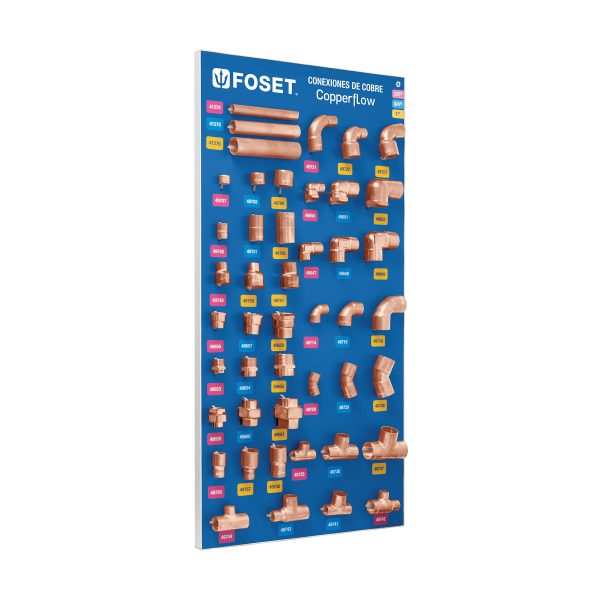 55785 - Exhibidor con conexiones de cobre, Foset