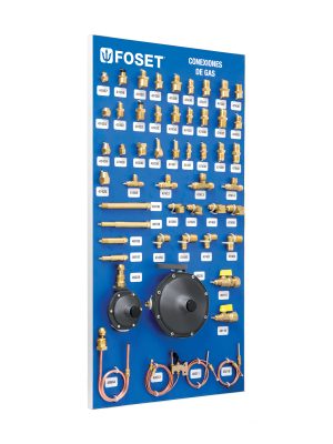 55786 - Exhibidor con conexiones de latón para gas, Foset