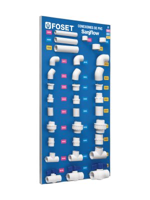 55943 - Exhibidor de conexiones de PVC hidráulico, cédula 40