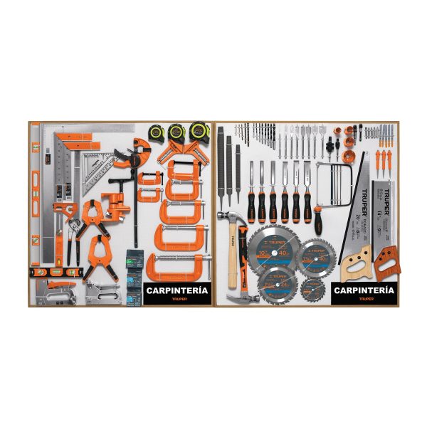 55908 - Exhibidor de Carpintería, 80x80 cm, 2 tableros