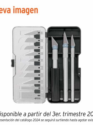 22409 - Juego de exactos con 13 cuchillas en estuche, PRETUL